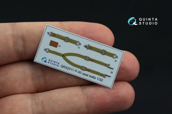 Quinta Studio QD32132 P-40B 3D-Printed &amp; coloured Interior on decal paper (GWH) 1/32