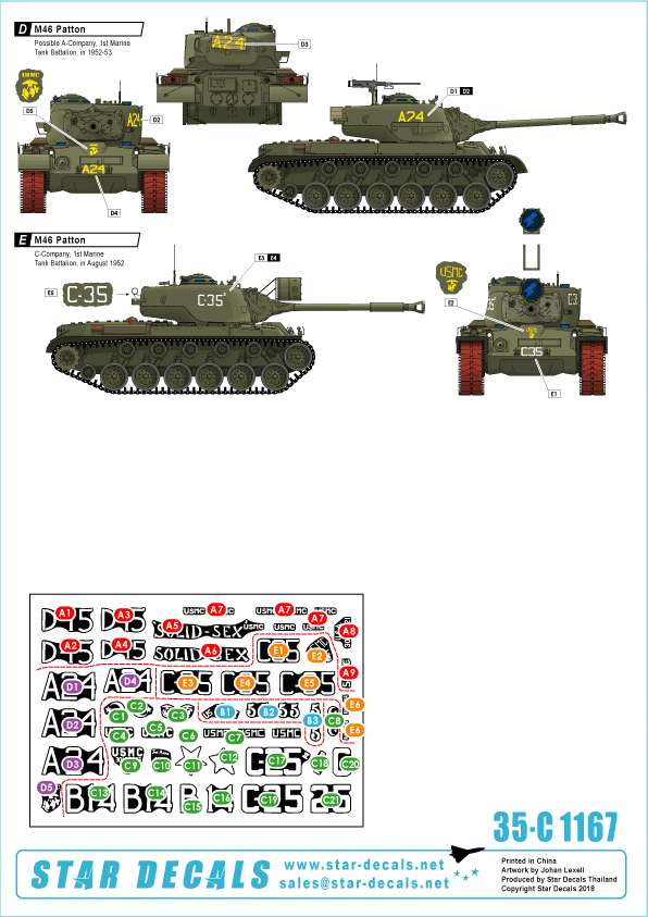 Star Decals 35-C1167 USMC M46 Patton - Korean War 1950-53 1/35