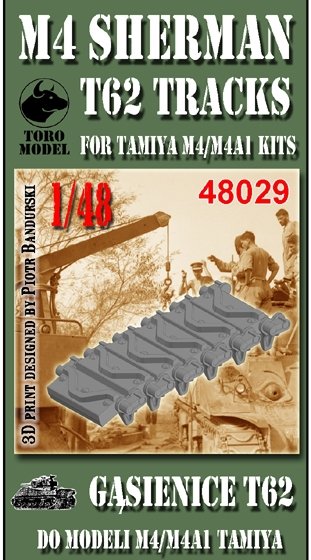 Toro 48029 M4 Sherman T62 Tracks for Tamiya M4/M4A1 Kits 1/48