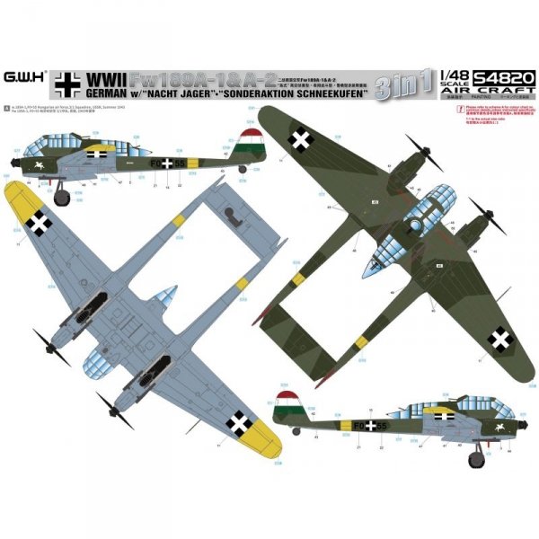 Great Wall Hobby S4820 Fw189A-1&amp;A-2 /w &quot;Nacht Jager&quot; - &quot;Sonderaktion Schneekufen&quot; 1/48
