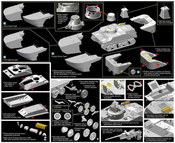 Dragon 6712 IJN Type 2 (Ka-Mi) Amphibious Tank  (1:35)