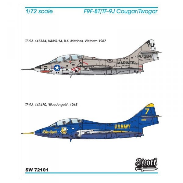 Sword 72101 TF-9J Twogar Vietnam/Blue Angels 1:72