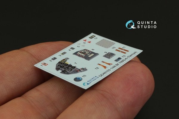 Quinta Studio QD48103 Bf 109G-6 3D-Printed &amp; coloured Interior on decal paper (for Tamiya kit) 1/48