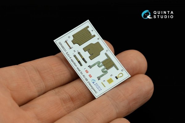 Quinta Studio QD48305 AV-8B Early 3D-Printed &amp; coloured Interior on decal paper (Hasegawa) 1/48