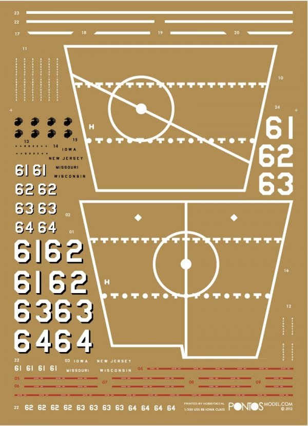 Pontos 35008F1 USS BB-62 New Jersey 1982 Detail Up Set (1:350)