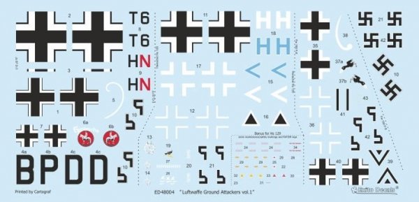 Exito ED72004 DECALS Luftwaffe Ground Attackers vol.1 - Ju 87 D-3, Hs 129, Fw 190F-8 1/72