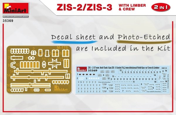 MiniArt 35369 ZiS-2/ZiS-3 with Limber &amp; Crew 1/35
