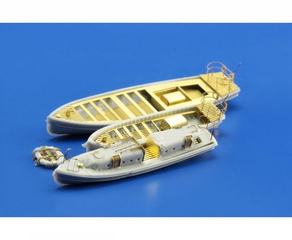 Eduard 53140 USS CV-5 Yorktown part 1 cranes &amp; life boats MERIT 1/350
