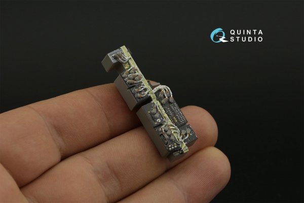 Quinta Studio QD35117 AH-64D Extended forward avionics bays 3D-Printed &amp; coloured Interior on decal paper (Meng) 1/35
