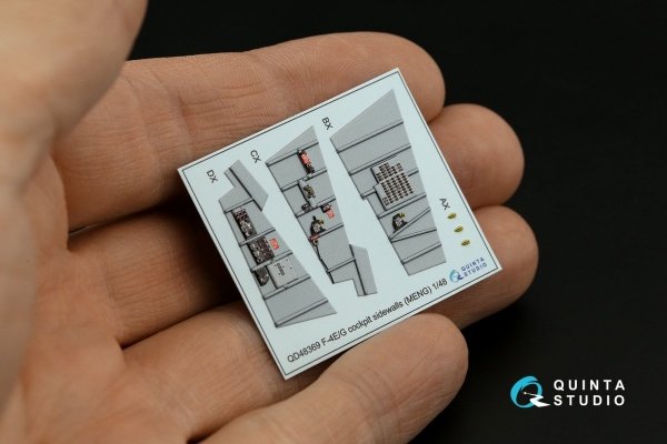 Quinta Studio QD48387 F-4E early with slatted wing 3D-Printed &amp; coloured Interior on decal paper (Meng) 1/48