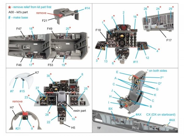 Quinta Studio QD+48371 F-4E with DMAS 3D-Printed &amp; coloured Interior on decal paper (Meng) (with 3D-printed resin parts) 1/48