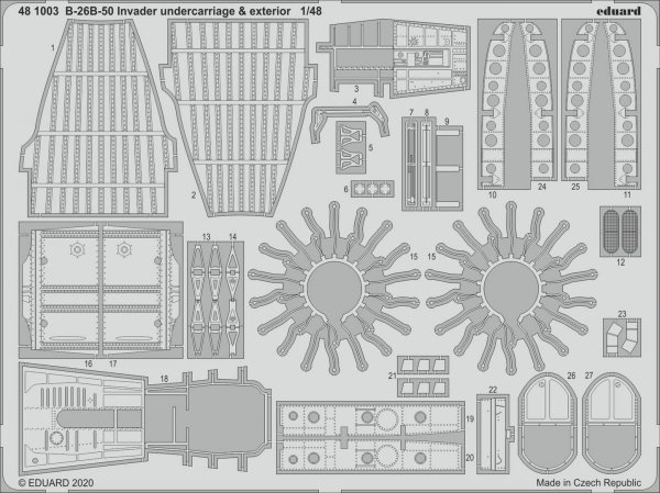 Eduard 481003 B-26B-50 Invader undercarriage &amp; exterior for ICM 1/48