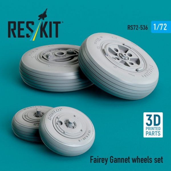 RESKIT RS72-0536 Fairey Gannet wheels set (3D Printed) 1/72