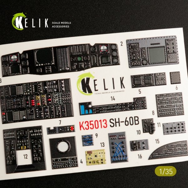 KELIK K35013 SH-60B INTERIOR 3D DECALS FOR KITTY HAWK KIT 1/35