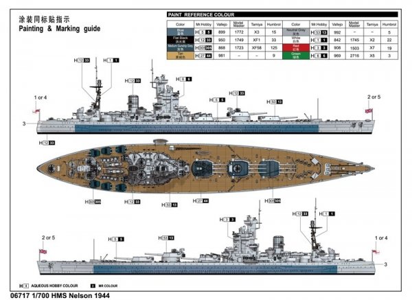 Trumpeter 06717 HMS Nelson 1944 1/700