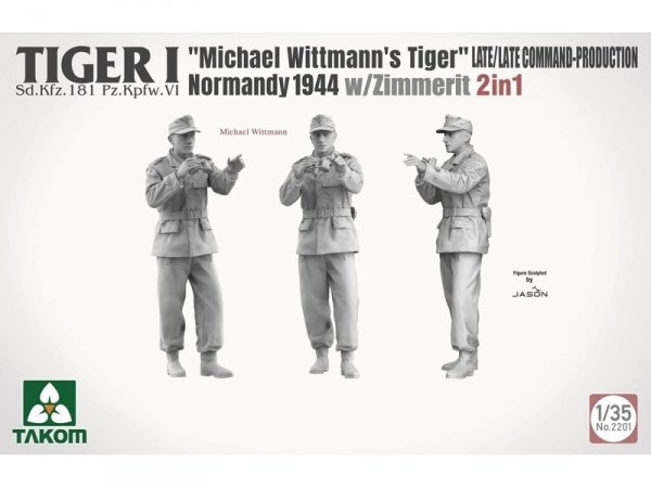 Takom 2201 Tiger I Late Production w/zimmerit Normandy 1944 Sd.Kfz. 181 Pz.Kpfw. VI Ausf. E &quot;Michael Wittmann's Tiger&quot;(Late/Late Command) 1/35