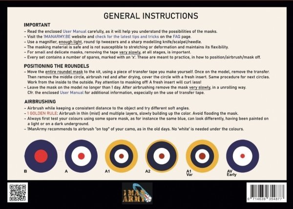 1 Man Army 48GEN520 RAF Roundels for Spitfire Mk I/II 1/48