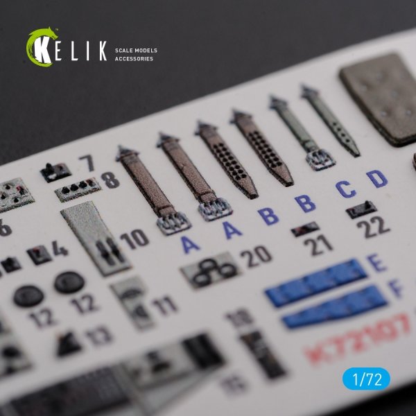 KELIK K72107 KI-21 interior 3D decals for ICM kit 1/72
