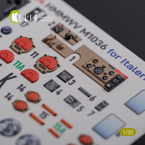 KELIK K35024 HUMVEE HMMWV M1036 with TOW Desert version Interior 3D Decal for Italeri kit 1/35