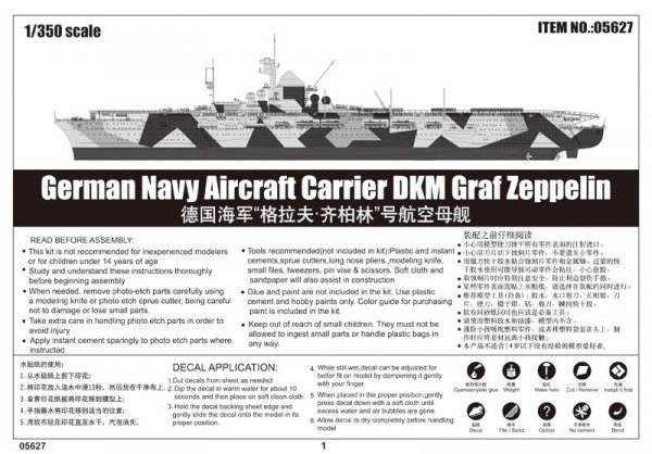 Trumpeter 05627 German Navy Aircraft Carrier DKM Graf Zeppelin 1/350