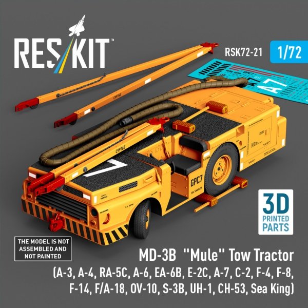 RESKIT RSK72-0021 MD-3B "Mule" Tow Tractor (3D Printed model kit) 1/72