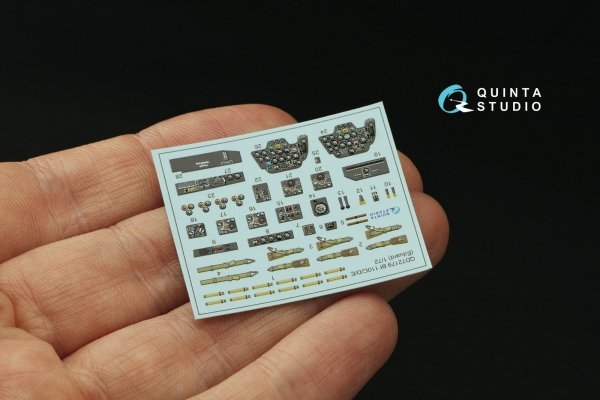 Quinta Studio QD72179 Bf 110C/D/E 3D-Printed &amp; coloured Interior on decal paper (Eduard) 1/72