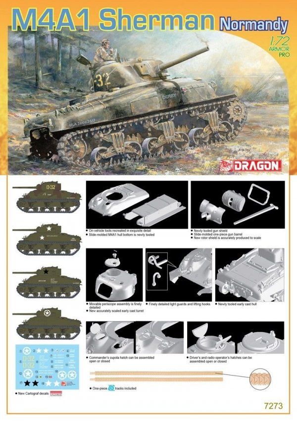Dragon 7568 M4A1 Sherman Normandy 1/72