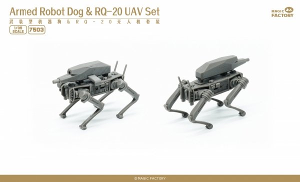 Magic Factory 7503 Armed Robot Dog RQ-20 UAV Set 1/48