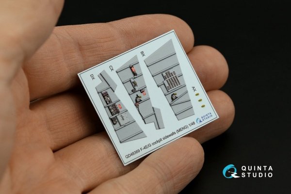 Quinta Studio QD48371 F-4E with DMAS 3D-Printed &amp; coloured Interior on decal paper (Meng) 1/48