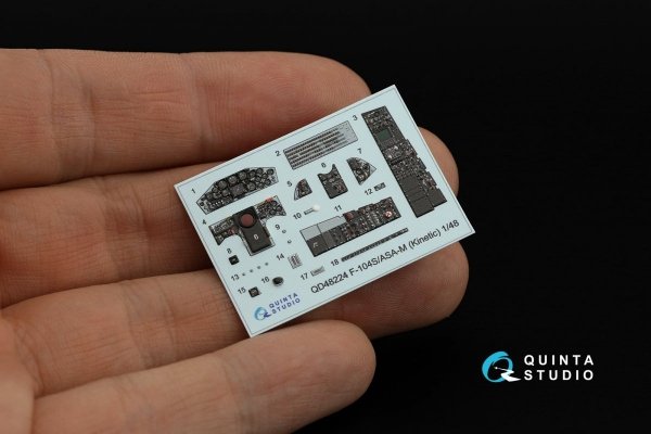 Quinta Studio QD48224 F-104S/ASA-M 3D-Printed &amp; coloured Interior on decal paper (Kinetic) 1/48