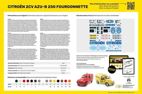Heller 82701 Citroen 2CV AZU-B 250 Fourgonnette 1/24
