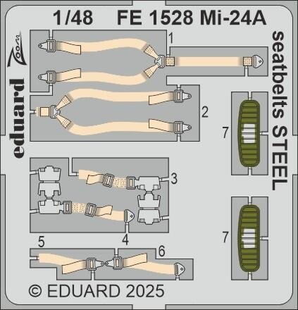 Eduard FE1528 Mi-24A seatbelts STEEL TRUMPETER 1/48