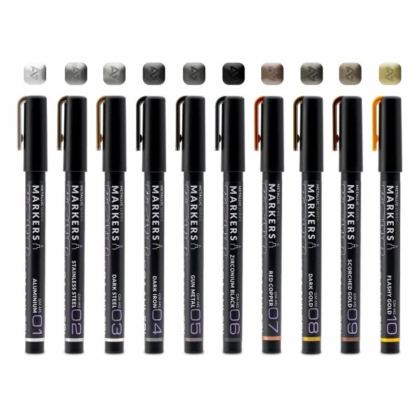 Gaahleri GM-SET Metallic Series Marker Set (10 pcs)