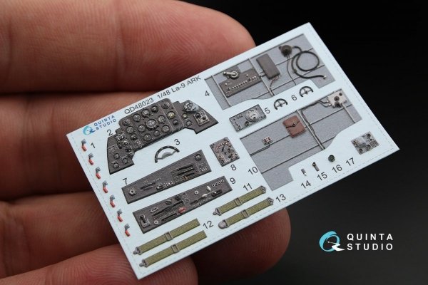 Quinta Studio QD48023 La-9 3D-Printed &amp; coloured Interior on decal paper (for ARK kit) 1/48