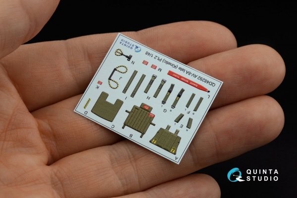 Quinta Studio QD48292 AV-8A Late 3D-Printed &amp; coloured Interior on decal paper (Kinetic) 1/48
