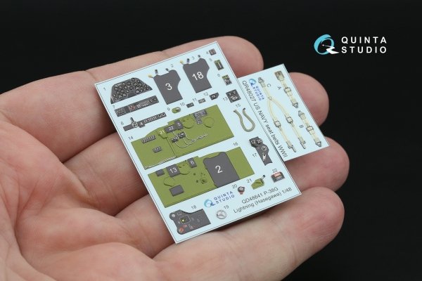 Quinta Studio QD48641 P-38G Lightning 3D-Printed &amp; coloured Interior on decal paper ( Hasegawa ) 1/48