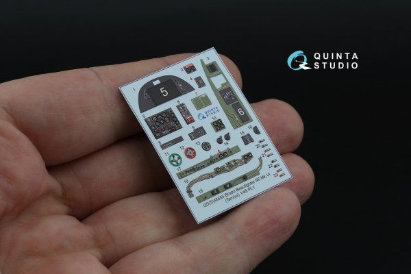 Quinta Studio QD+48555 Bristol Beaufighter NF.Mk.VI 3D-Printed &amp; coloured Interior on decal paper (Tamiya) (with 3D-printed resin parts) 1/48