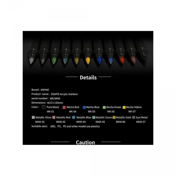 DSPIAE MK-07 Mecha Yellow Soft Tipped Marker Pen