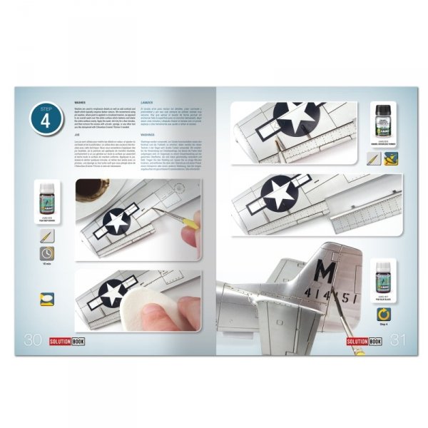AMMO by Mig Jimenez SOLUTION BOOK 27 - How to Paint Metal Finished Aircraft (English, Spanish, French &amp; German)