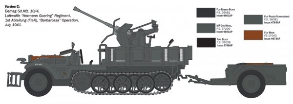 Italeri 6395 SD.KFZ.10/4 with FLAK 30 and crew 1/35
