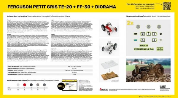 Heller 52326 Ferguson Petit Gris TE-20 + FF-30 + Diorama - Starter Kit 1/24