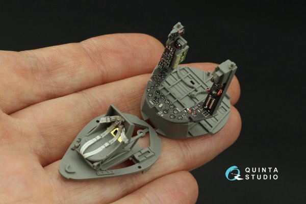 Quinta Studio QD48460 F4U-2 Corsair 3D-Printed coloured Interior on decal paper (Magic Factory) 1/48