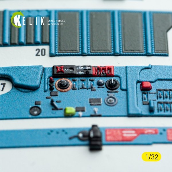 Kelik K32042 MiG-21 F-13 export version - interior 3D decals for Trumpeter kit 1/32
