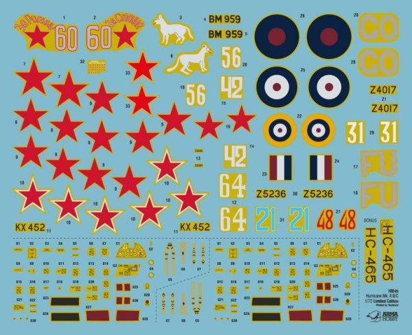 Arma Hobby 70045 Hurricane Mk II A/B/C Eastern Front Deluxe Set 1/72