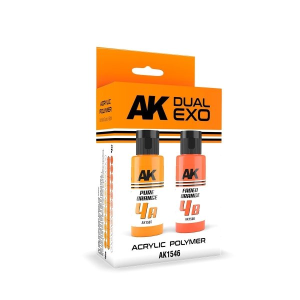 AK Interactive AK1546 DUAL EXO SET 4 – 4A PURE ORANGE &amp; 4B FADED ORANGE