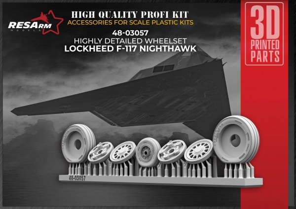 RESArm 48-03057 F-117 - Wheels under load (3D resin printing) 1/48