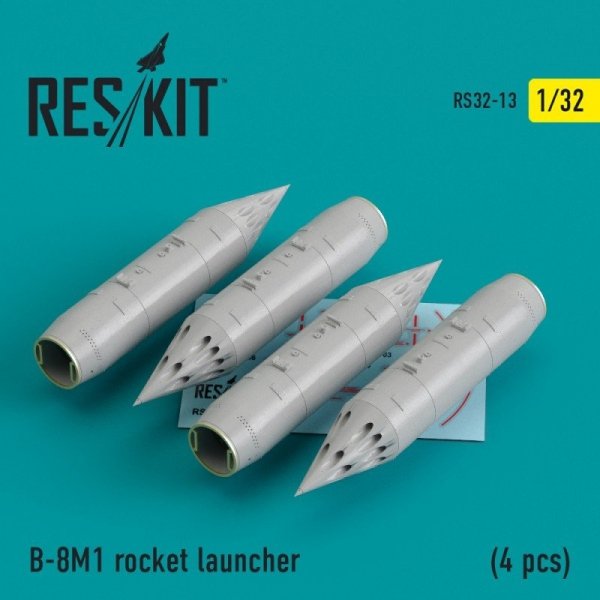 RESKIT RS32-0013 P-51 B-8M1 rocket launcher (4 pcs) 1/32