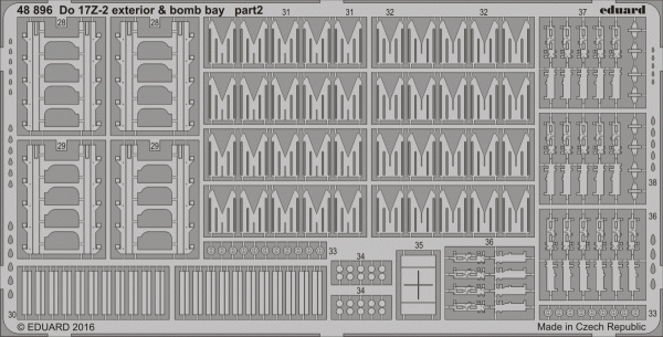 Eduard 48896 Do 17Z-2 exterior &amp; bomb bay  ICM 1/48