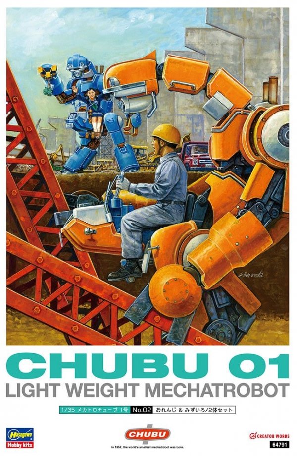 Hasegawa 64791 CHUBU 01 &quot;Orange &amp; Sky Blue&quot; Lightweight Mechatrobot 1/35