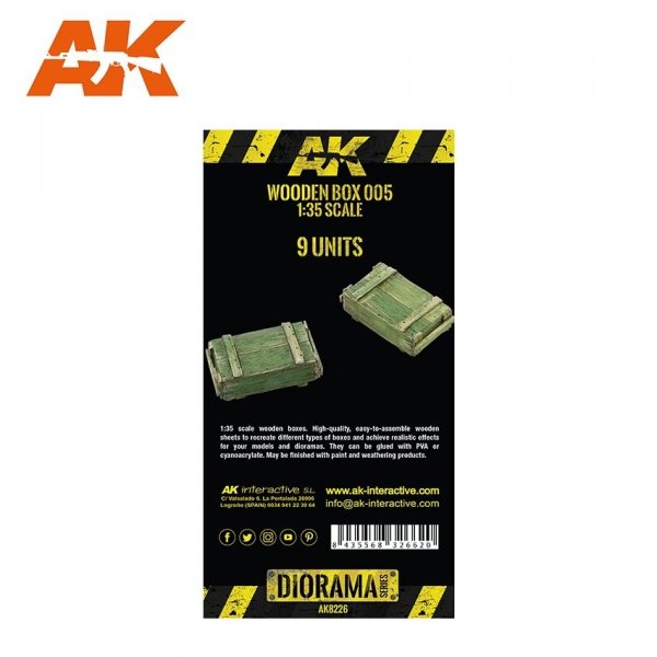 AK Interactive AK8226 LASER CUT WOODEN BOX 005 (9 UNITS)